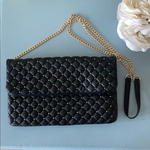 Black & gold studded clutch - Picture 1 of 7